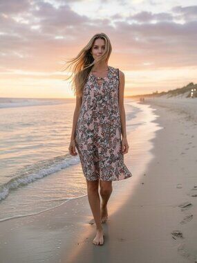 JODIFL Paisley Midi Dress in Blush Pink and Blue Size S